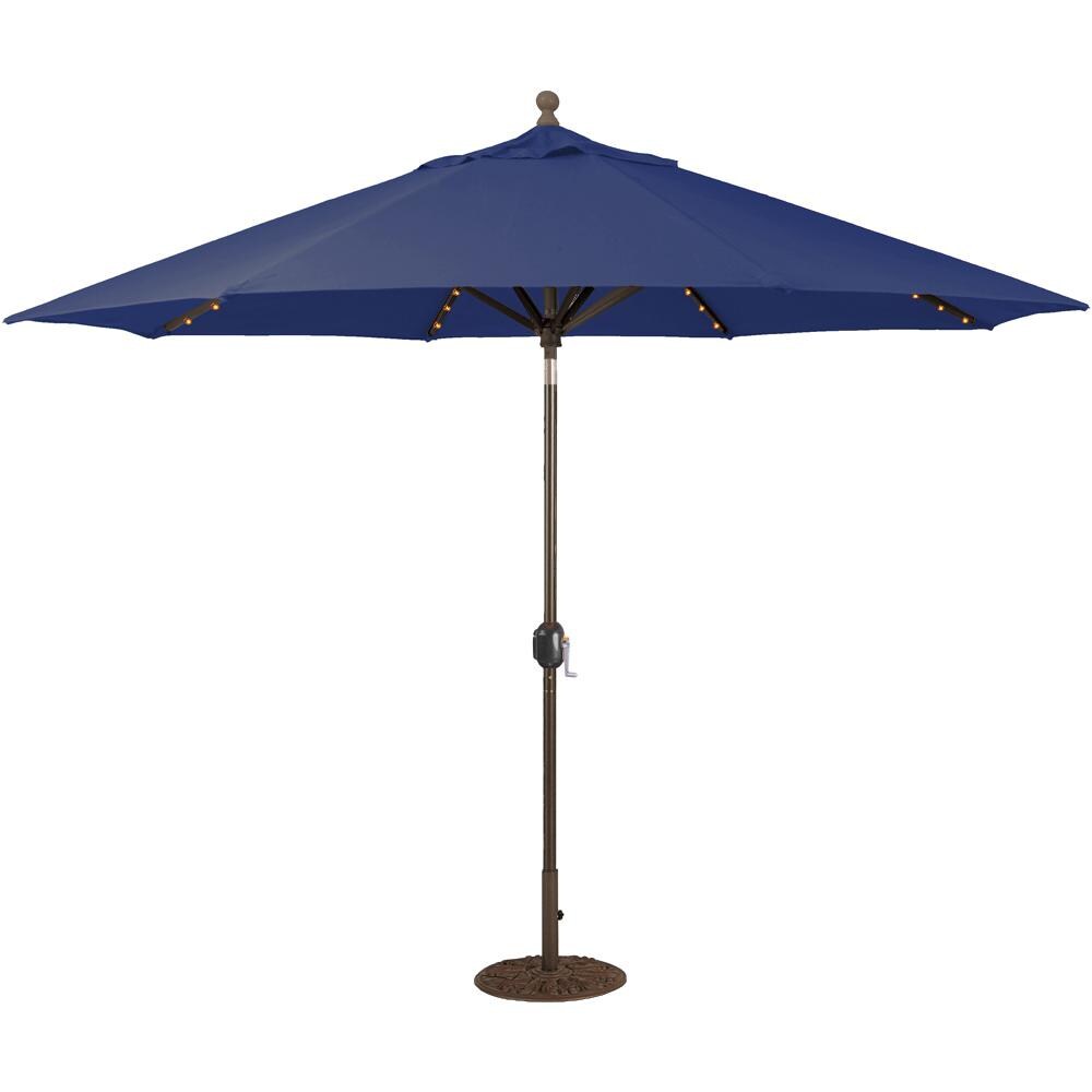 Galtech 11 Ft. Octagonal Aluminum Patio Umbrella W/ Crank Lift & Auto Tilt - Antique Bronze Frame W/ Navy Sunbrella Fabric (Umbrella Base Not Included) thumbnail