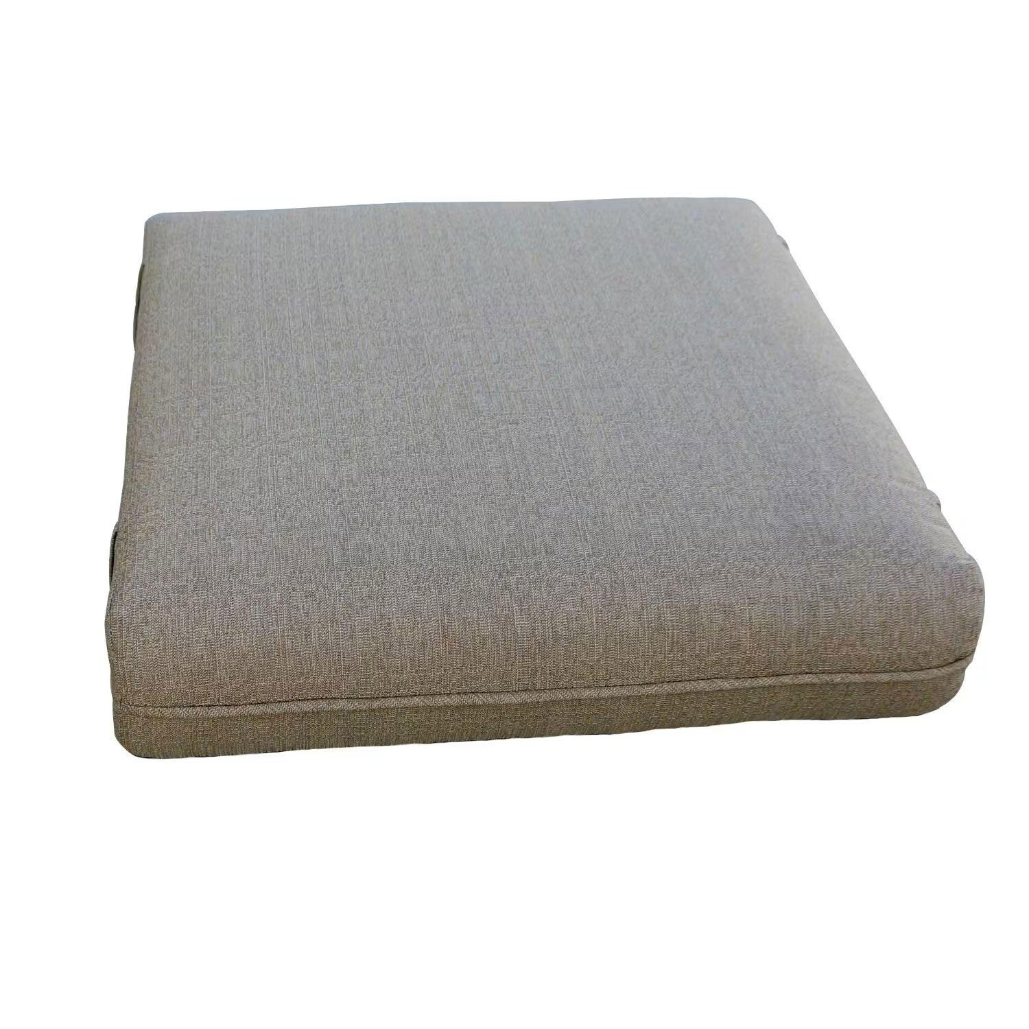 Darlee Santa Anita Replacement Ottoman Sunbrella Cushion - Set of 2 - Linen Sesame - Frame Not Included - White Background thumbnail