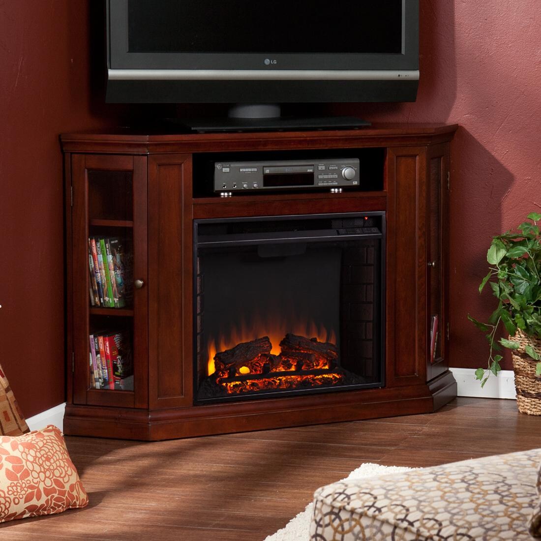 Southern Enterprises Claremont 48 Inch Electric Fireplace Corner Southern Enterprises Claremont 48 Inch Electric Fireplace Corner Convertible Media Console Cherry Fe9310 Bbqguys