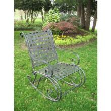 International Caravan Mandalay Wrought Iron Patio Rocker - Antique Black