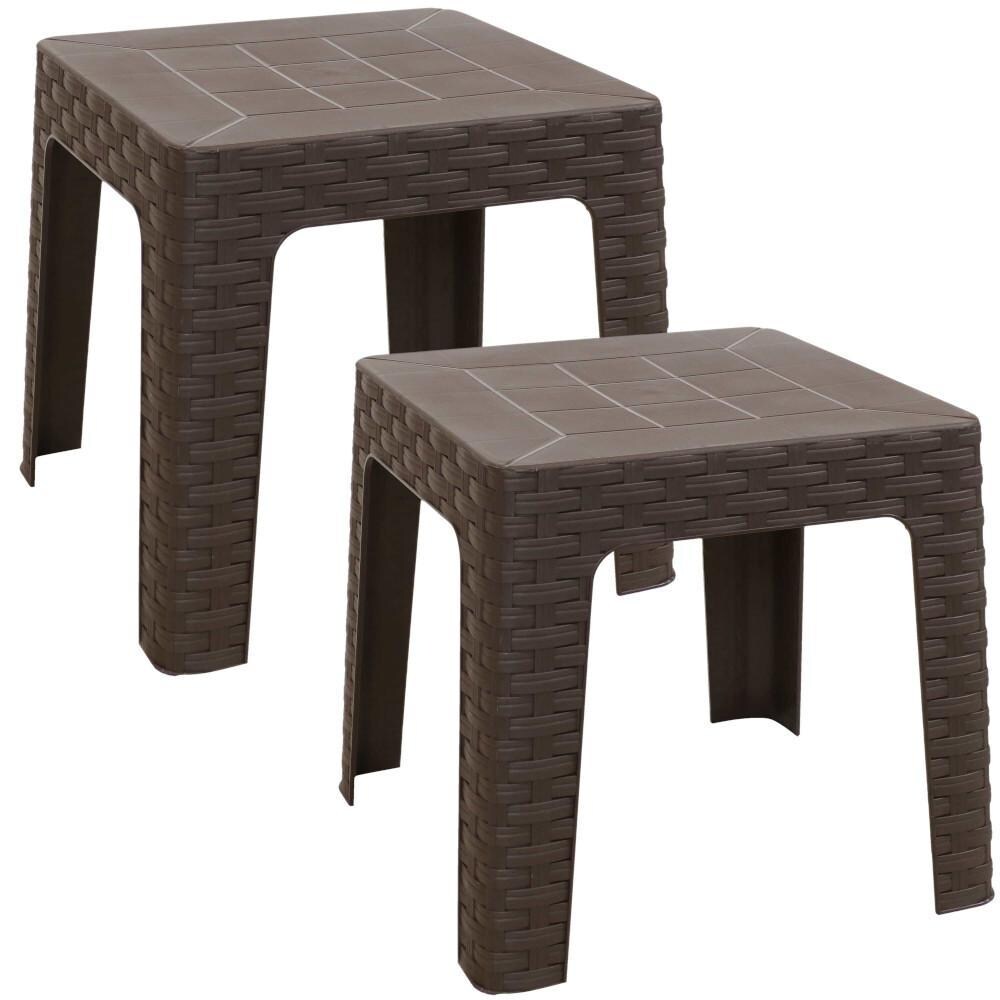 Ultimate Patio Brown 18-Inch Square Patio Side Table - Full Set thumbnail