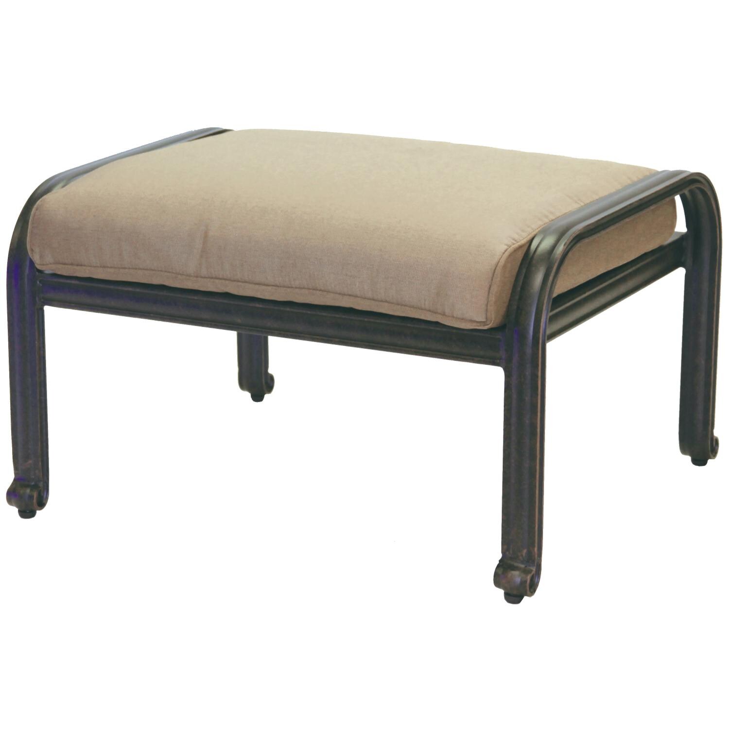 Nassau Cast Aluminum Patio Ottoman By Darlee thumbnail
