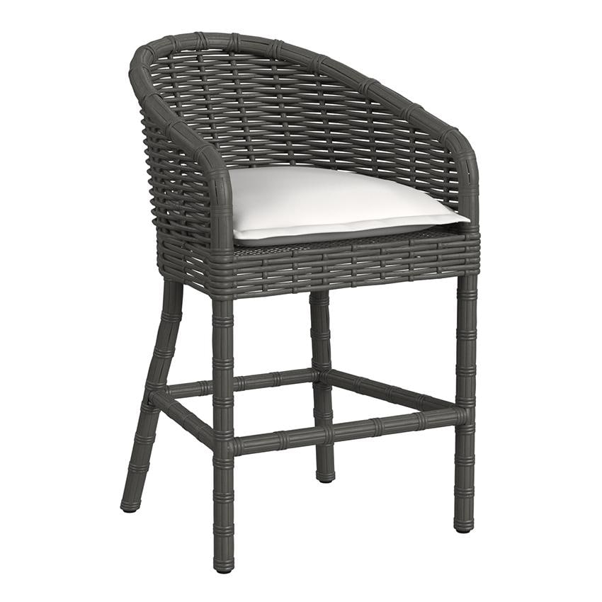 Sunset West Cabo Resin Wicker Counter Height Bar Stool in Kahlua/Soothe Pearl by - SW8001-7C-PRL-STKIT