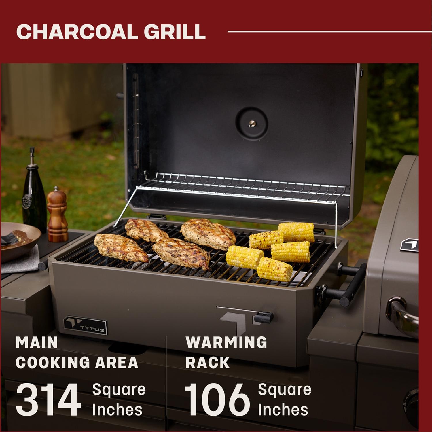 TYTUS TDT-BUN-065 Modular Trio w/ 4-Burner Gas Grill, Charcoal Grill & Gas Pizza Oven - Charcoal Grill Features - Detail thumbnail
