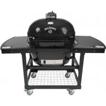 Primo Jack Daniels Edition Oval XL Ceramic Kamado Grill On Steel Cart With 2-Piece Island Side Shelves image