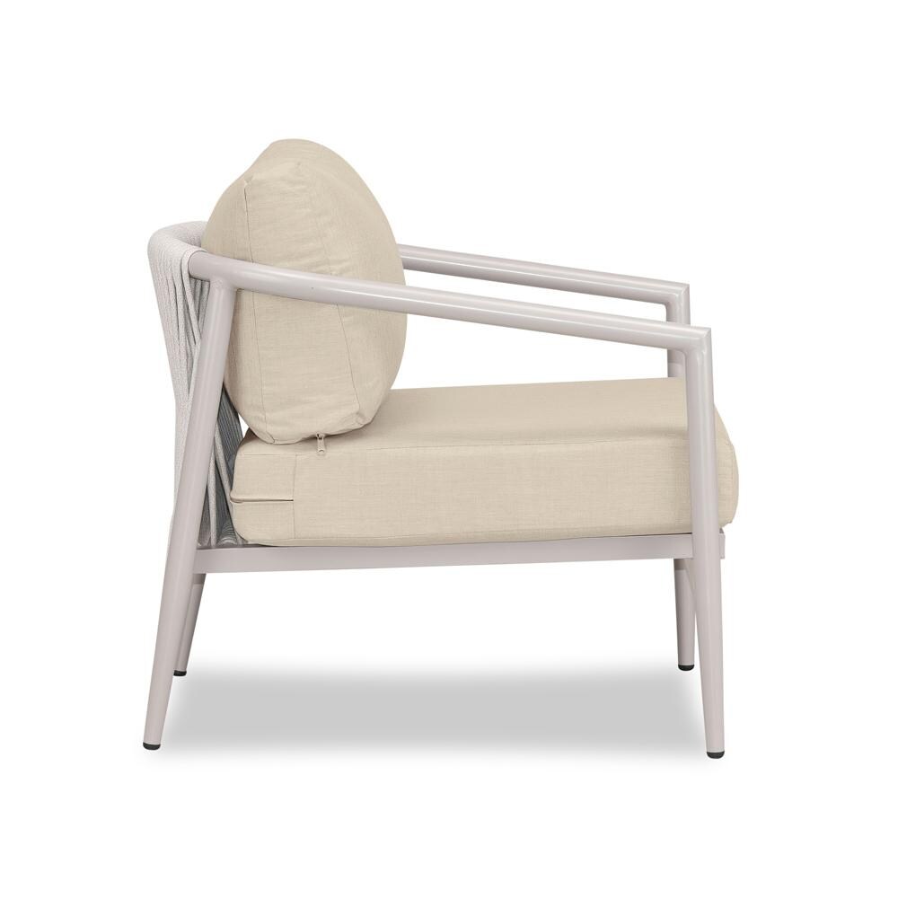 Lakeview Midnight Cove Aluminum Club Chair in Urban Stone/Carrera/Canvas Flax - Side - White Background thumbnail