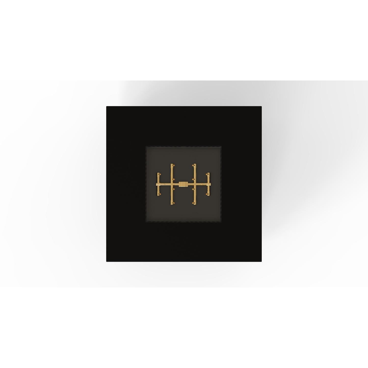 AON 40 Inch Square Powder Coated Steel Natural Gas Fire Pit Table in Black By Warming Trends - Top View - White Background thumbnail