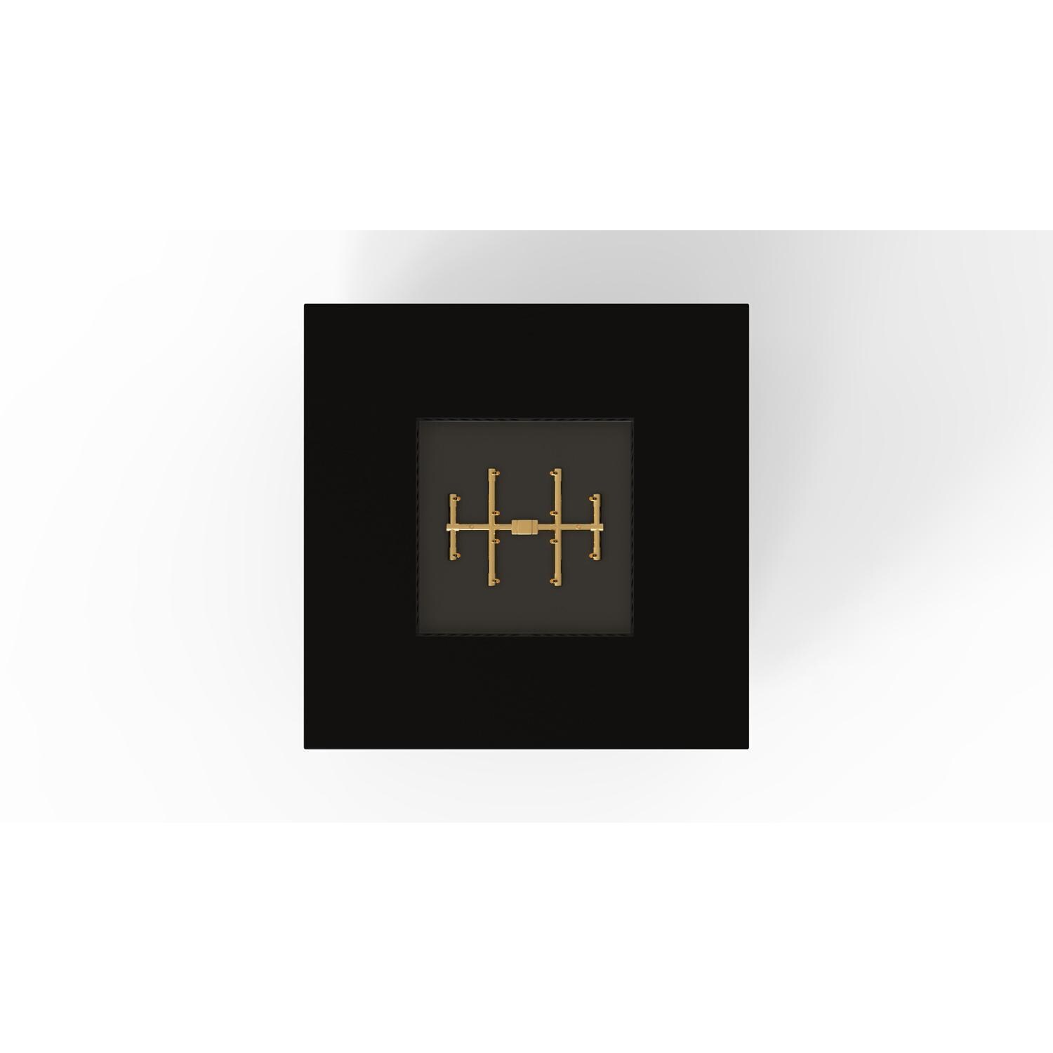 AON 40 Inch Square Powder Coated Steel Natural Gas Fire Pit Table in Black By Warming Trends - Top View - White Background thumbnail