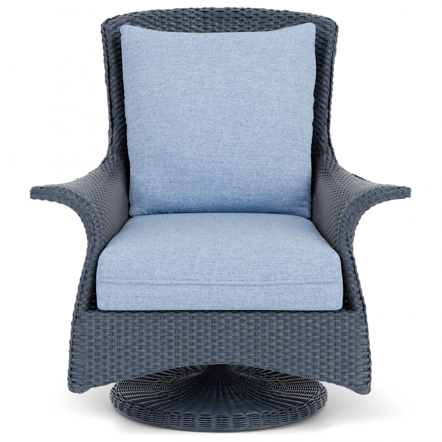 Lloyd Flanders Mandalay Swivel Rocker Lounge Chair in Denim Blue Finish with Demo Skyway Fabric thumbnail