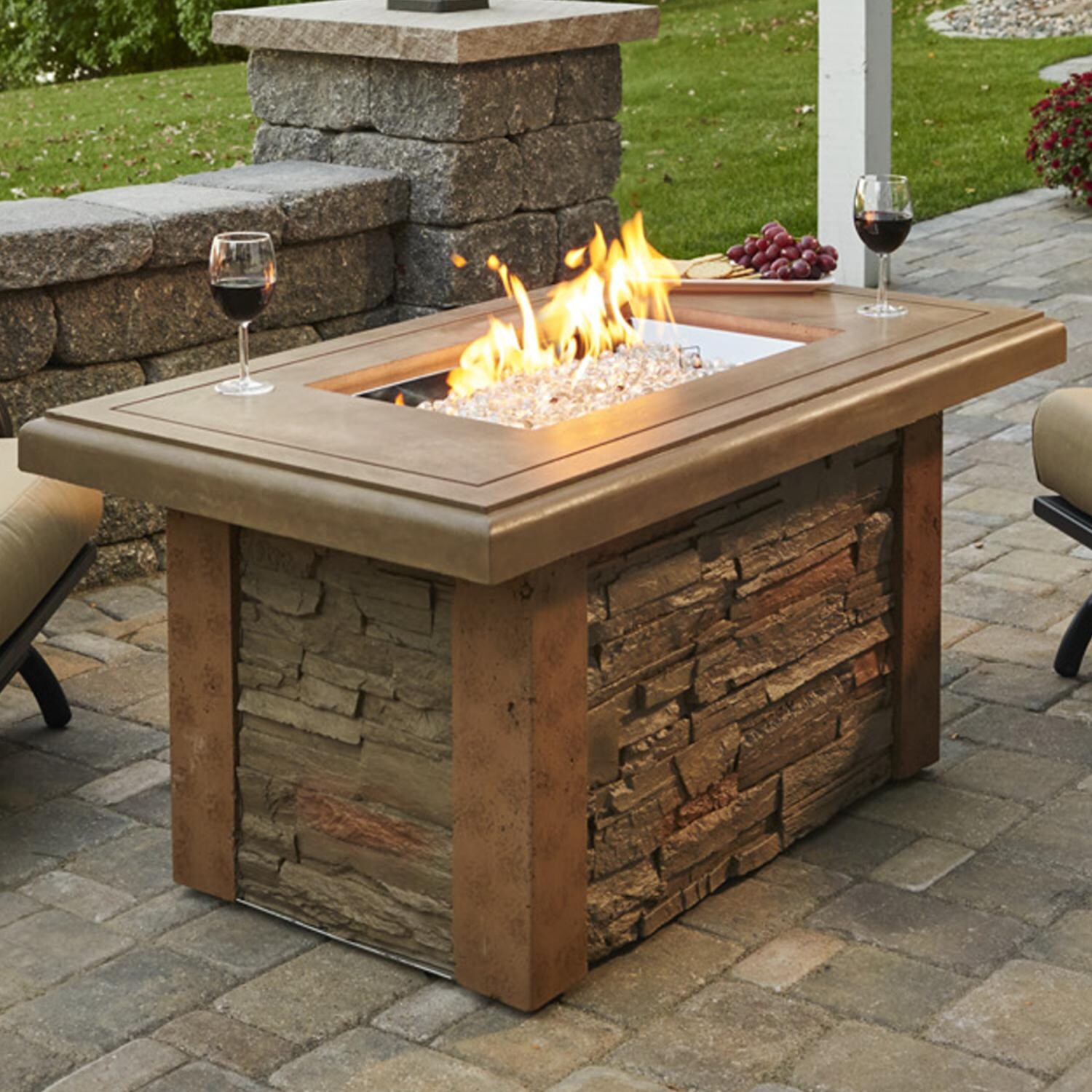The Outdoor GreatRoom Company Sierra Linear Gas Fire Pit Table - Lifestyle thumbnail