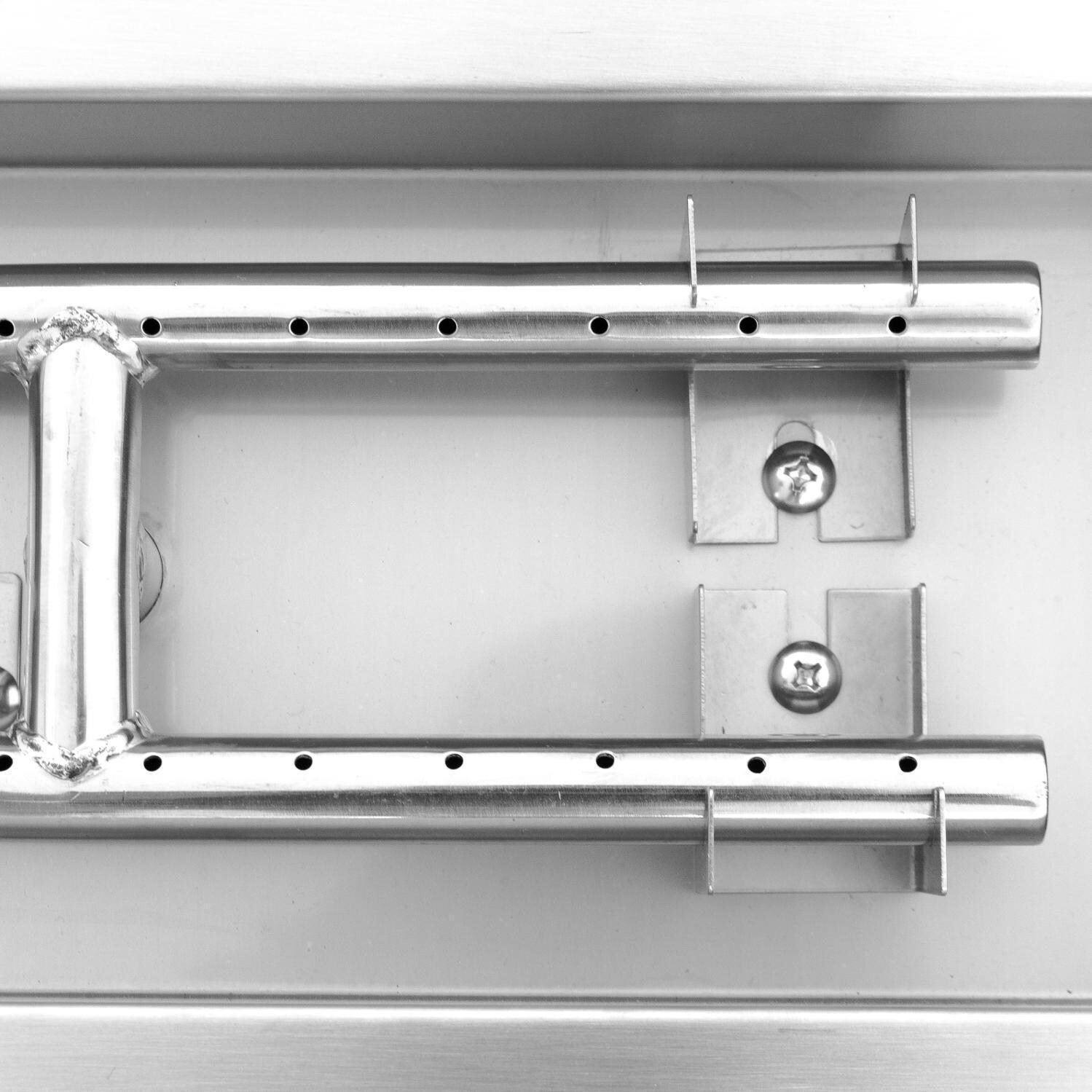  BBQGuys Signature Series 18-Inch Rectangular Natural Gas Drop-In Pan With H-Burner - Burner Detail thumbnail