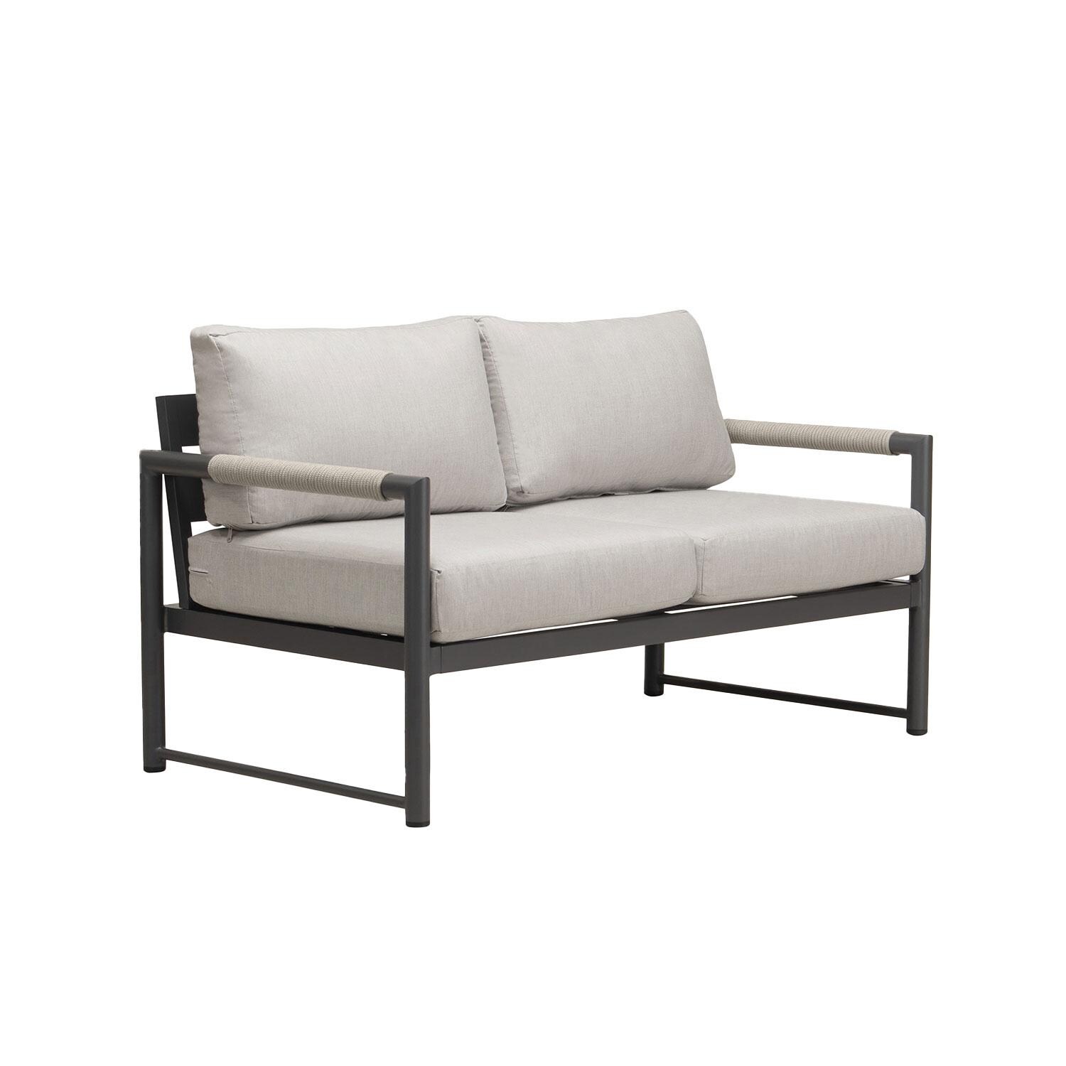 Lakeview AVEBAY-SL-PG-LS-CS Avenue Bay Slate/Pebble Gray Loveseat - Cast Silver - Angled - White Background thumbnail