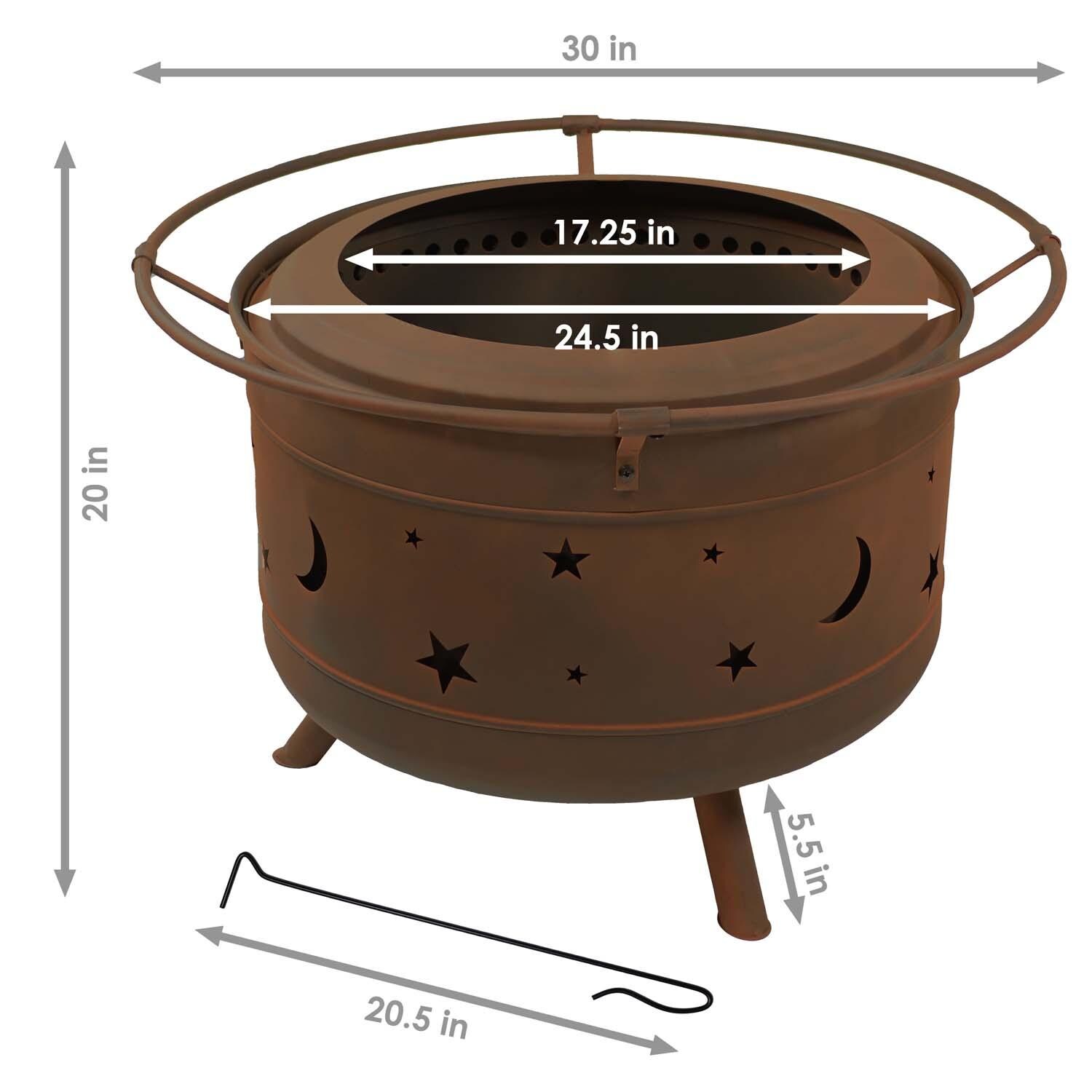 Cosmic 30 Inch Smokeless Wood Burning Fire Pit w/ Poker in Bronze By Ultimate Patio - Dimensional thumbnail