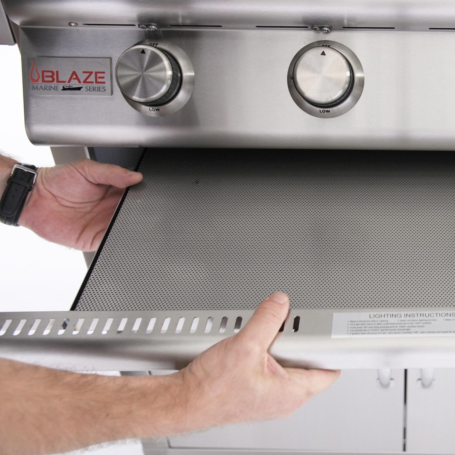 Blaze BLZ-3PRO-DPFG Drip Tray Flame Guard For Blaze Professional LUX 3-Burner Gas Grills - Placed In Drip Tray thumbnail