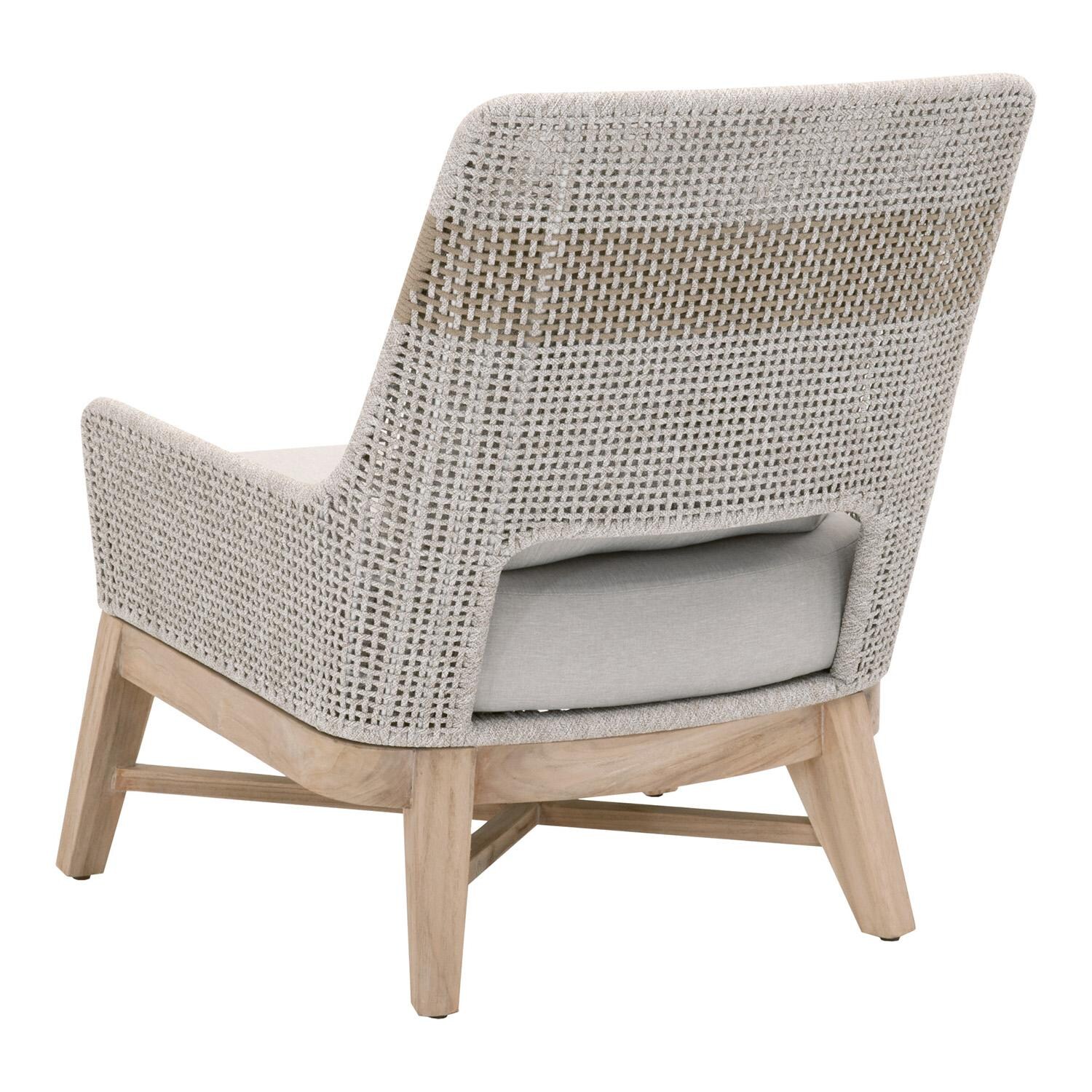Cocoa Way Woven Rope Club Chair in Taupe & White By Lakeview - Back Angle View thumbnail