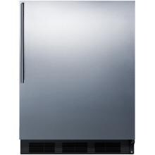 Summit 24-Inch 5.5 Cu. Ft. ADA Compliant Compact Refrigerator With Professional Handle - Stainless Steel / Black Cabinet - FF63BBISSHVADA image