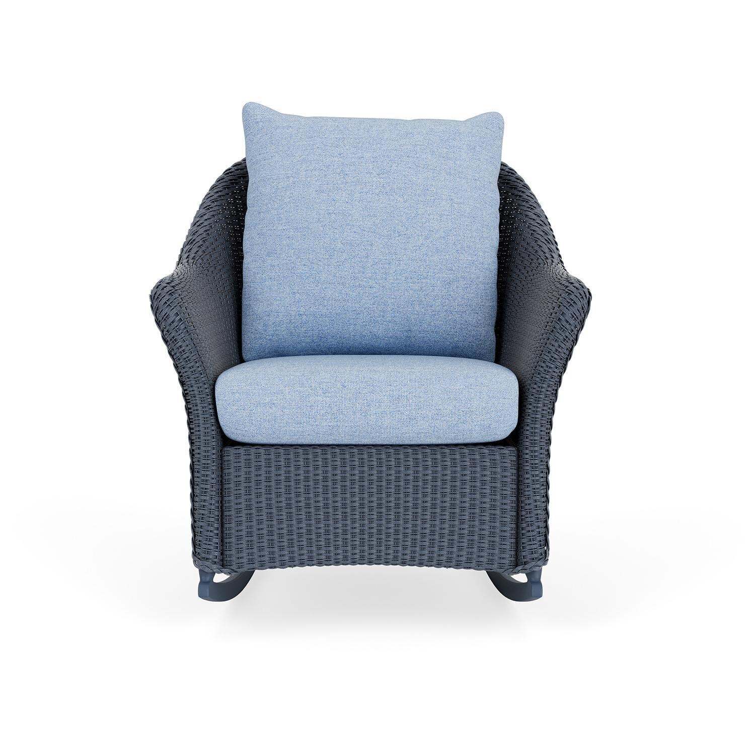Weekend Retreat Lloyd Loom Rocking Chair in Denim Blue/Demo Skyway by Lloyd Flanders