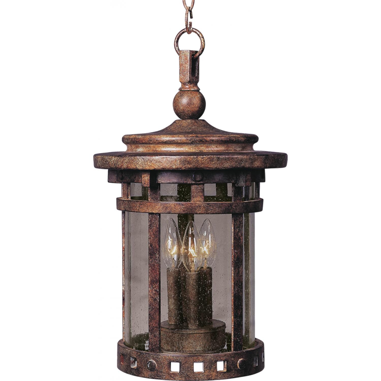 Maxim Santa Barbara DC 3138CDSE 60W 17-Inch Three Light Outdoor Hanging Lantern - Sienna thumbnail