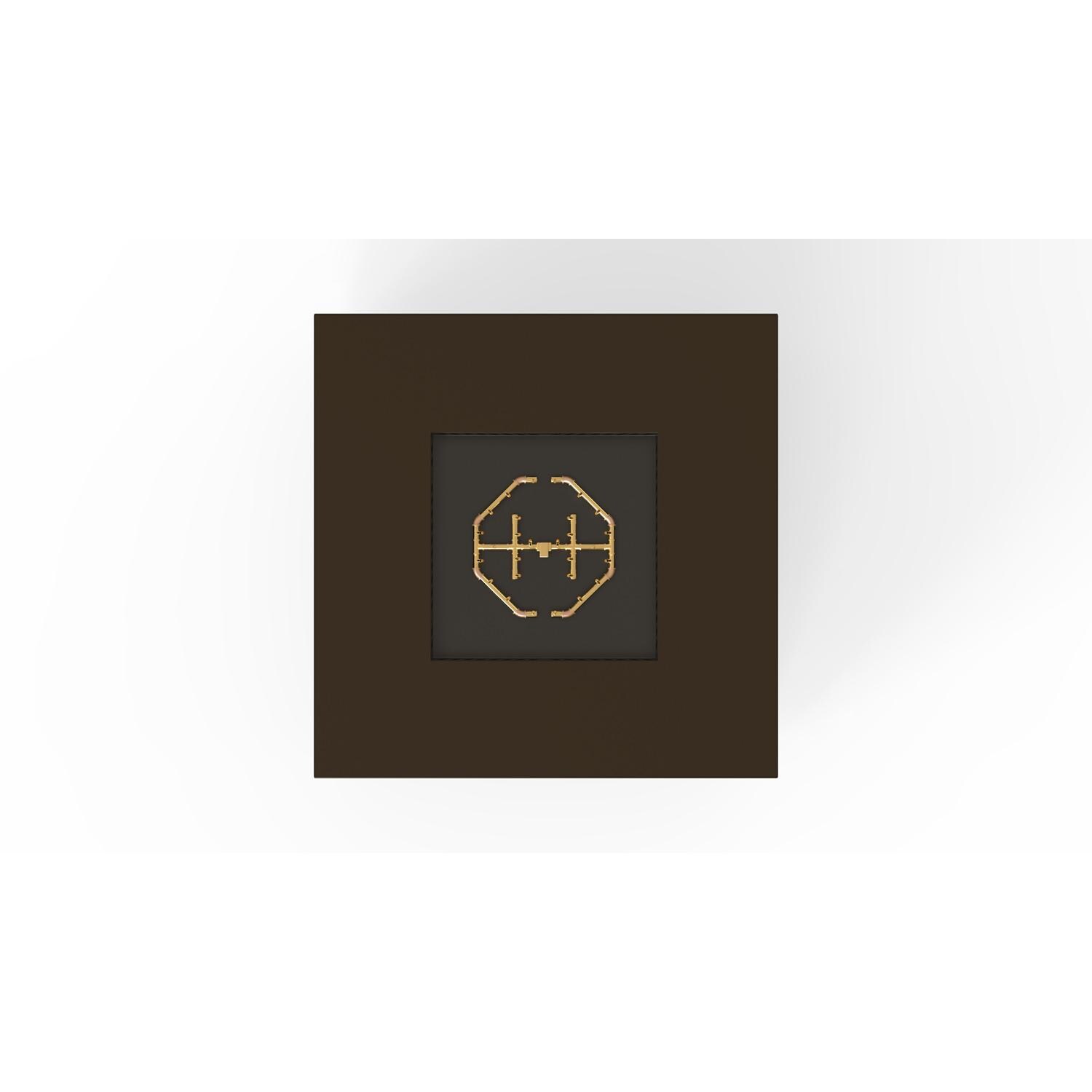 AON 56 Inch Square Powder Coated Steel Propane Fire Pit Table W/ Platinum Ignition in Bronze By Warming Trends - Top View - White Background thumbnail