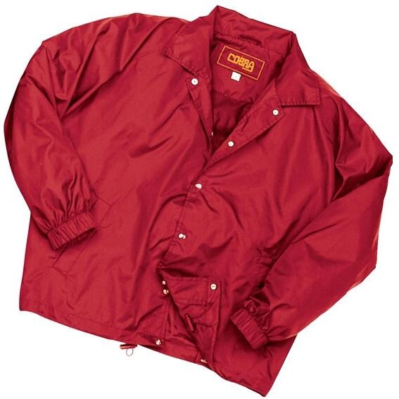 Cobra Caps Nylon Coach Windbreaker Jacket XL Cardinal BBQGuys