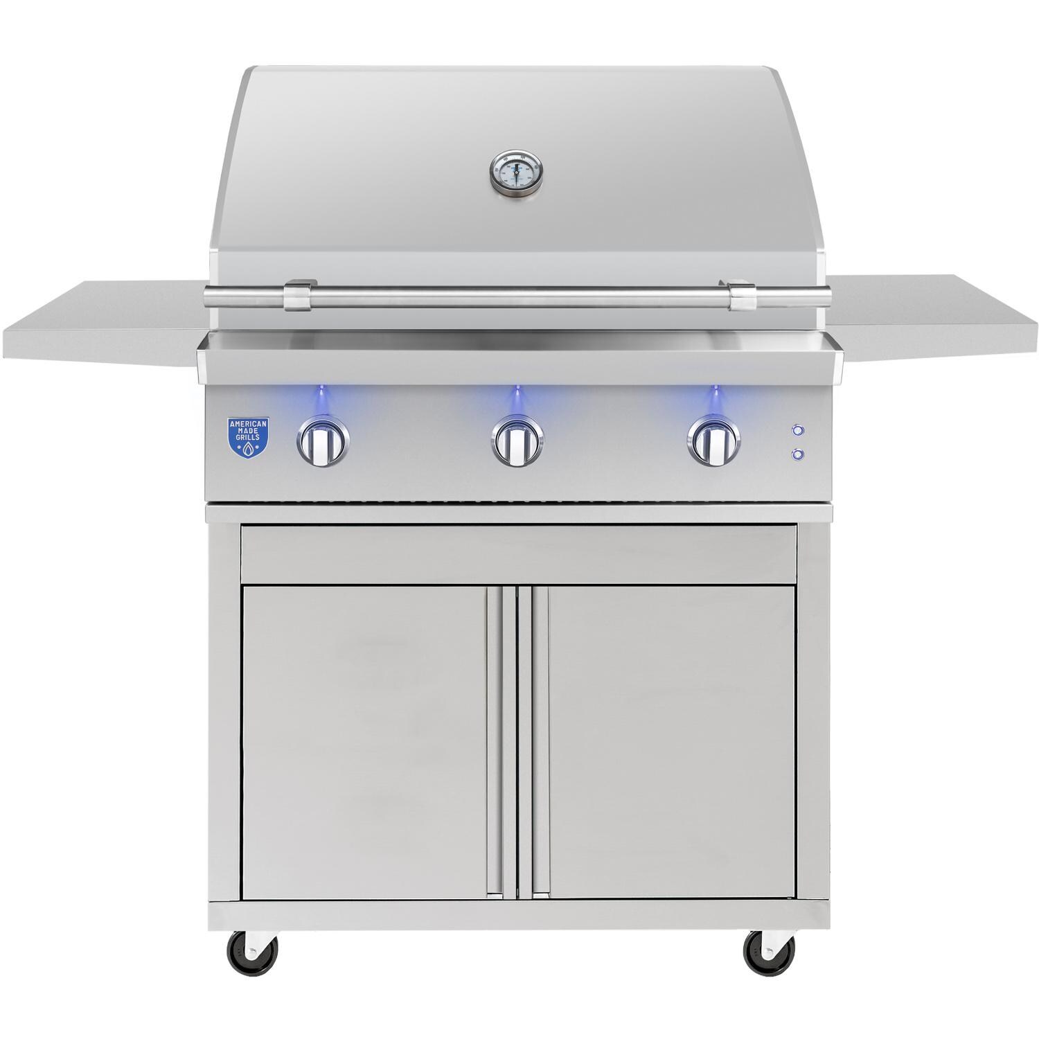 American Made Grills Atlas 36 Inch Freestanding Grill ATSFS36-NG - Natural Gas - Front Lid Closed - White Background thumbnail