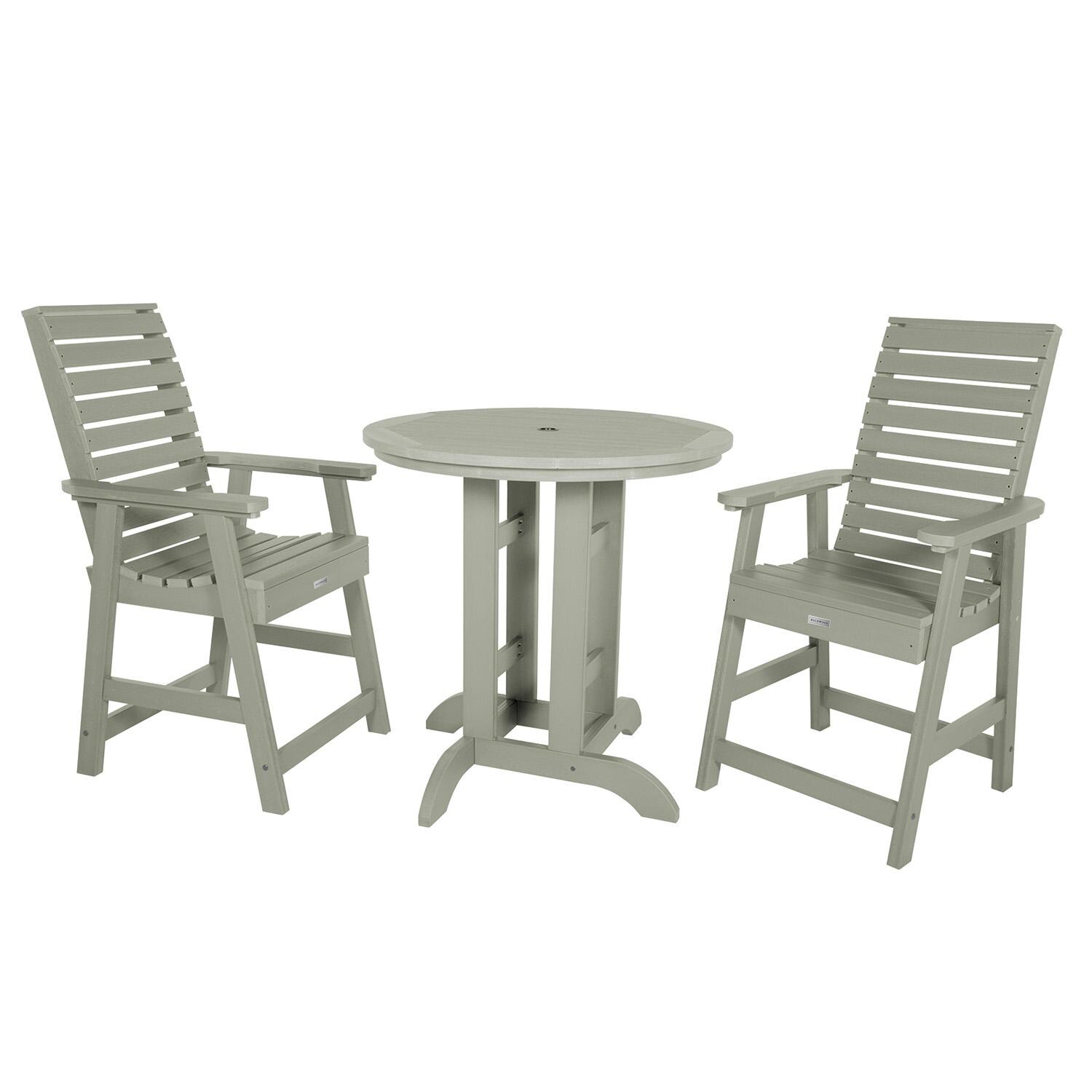 Elm Pointe 3 Pc Recycled Plastic Round Counter Dining Set in Eucalyptus By Lakeview Outdoor Designs - Color Swatch thumbnail