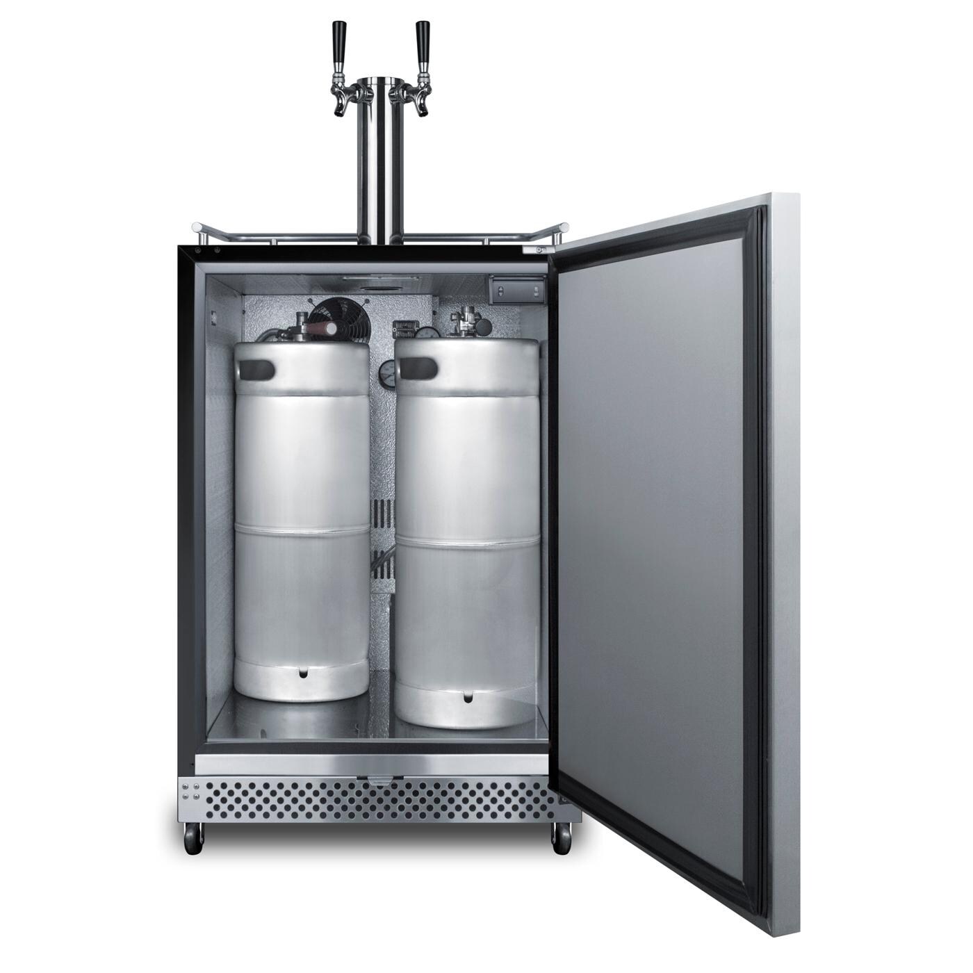 Summit SBC696OSTWIN Commercial Outdoor Rated Double Tap Beer Dispenser / Kegerator - With Kegs thumbnail