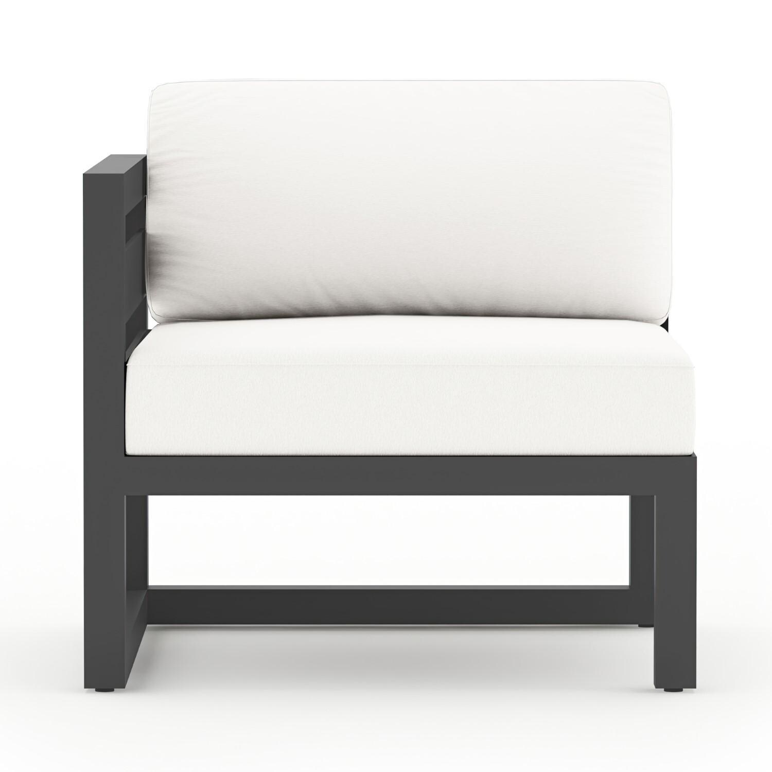 Lakeview MSTYCV-SL-SET212-CN Misty Cove 7 Pc Aluminum Sectional Set in Slate w/Chat Table & Canvas Natural Cushions by Lakeview Outdoor Designs - Left Section without Cushion - White Background thumbnail