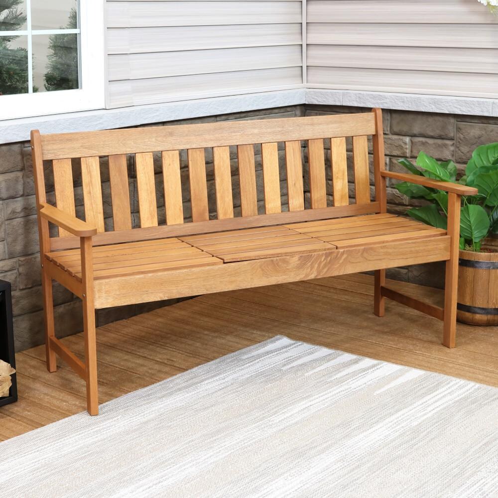 Ultimate Patio Meranti Wood Outdoor Occasional Bench - Table Down thumbnail