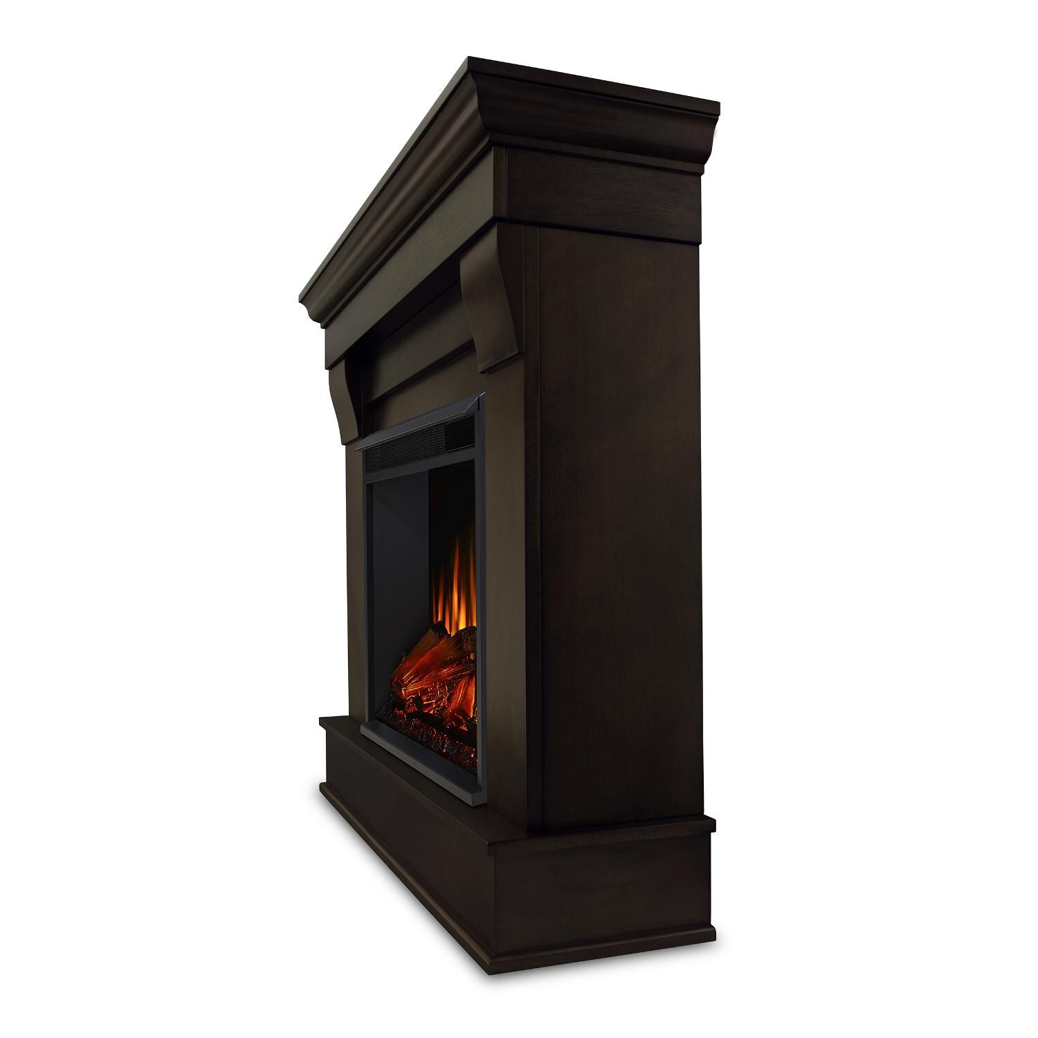 Real Flame - 5910E-DW - Chateau 40-Inch Electric Fireplace With Mantel - Dark Walnut - Side View thumbnail
