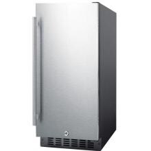 Summit 15-Inch 3.0 Cu. Ft. Commercial Outdoor Rated Beverage Refrigerator - Stainless Steel / Black Cabinet - SPR316OS image