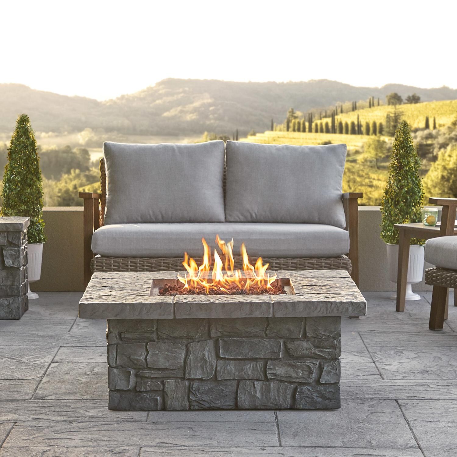 Real Flame Sedona 38-Inch Square Propane Gas Fire Table - Gray - C11811LP-GRY image
