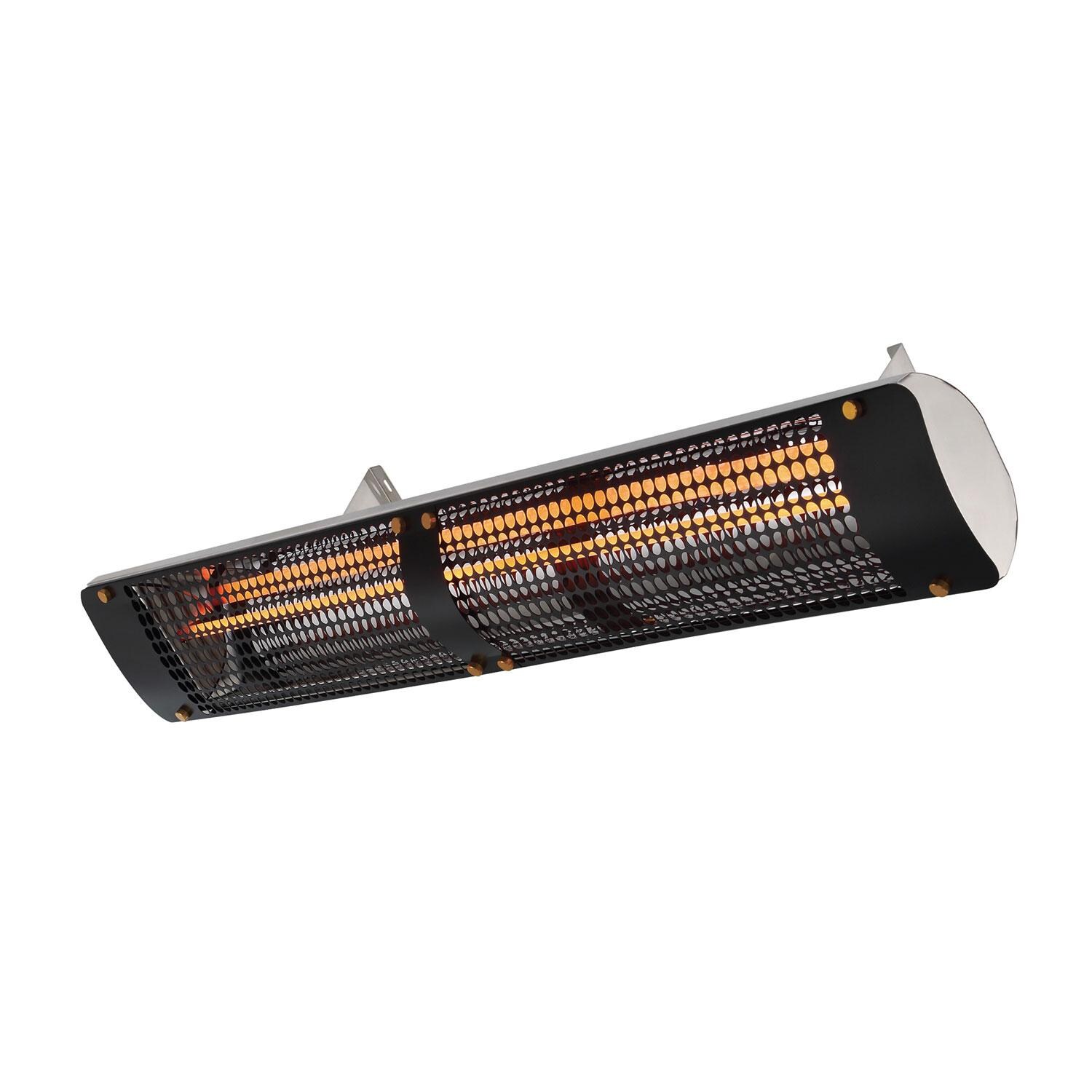 Eurofase EF30208B7 Admiral Series 61 Inch 3000 Watt Single Element Marine Grade 208V Electric Patio Heater in Black - On - Side View - White Background thumbnail