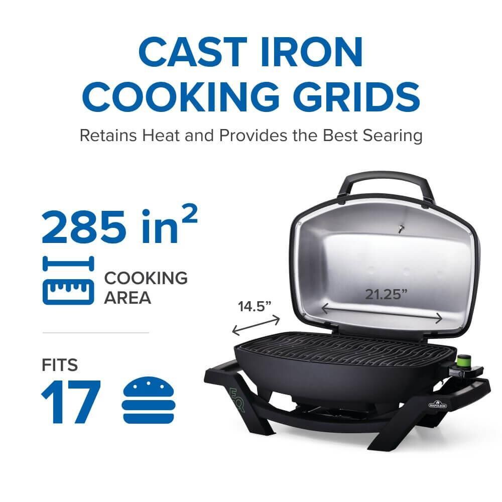 Napoleon - PRO285E-BK - TravelQ Pro 285 Portable Electric Grill - Black - Cast Iron Cooking Grids - Detail thumbnail