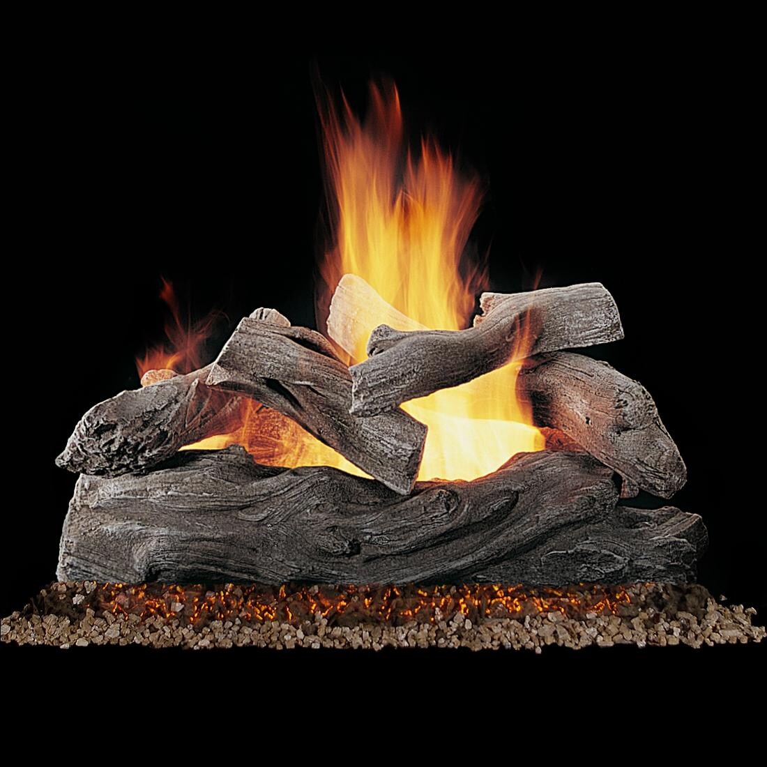 Rasmussen 36-Inch Manzanita Gas Log Set With Vented Natural Gas Custom Embers Pan Burner - Match Light thumbnail