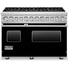 Viking Professional 7 Series 48-Inch 6 Burner Propane Gas Dual Fuel Range With Griddle - Black - VDR7486GBKLP image