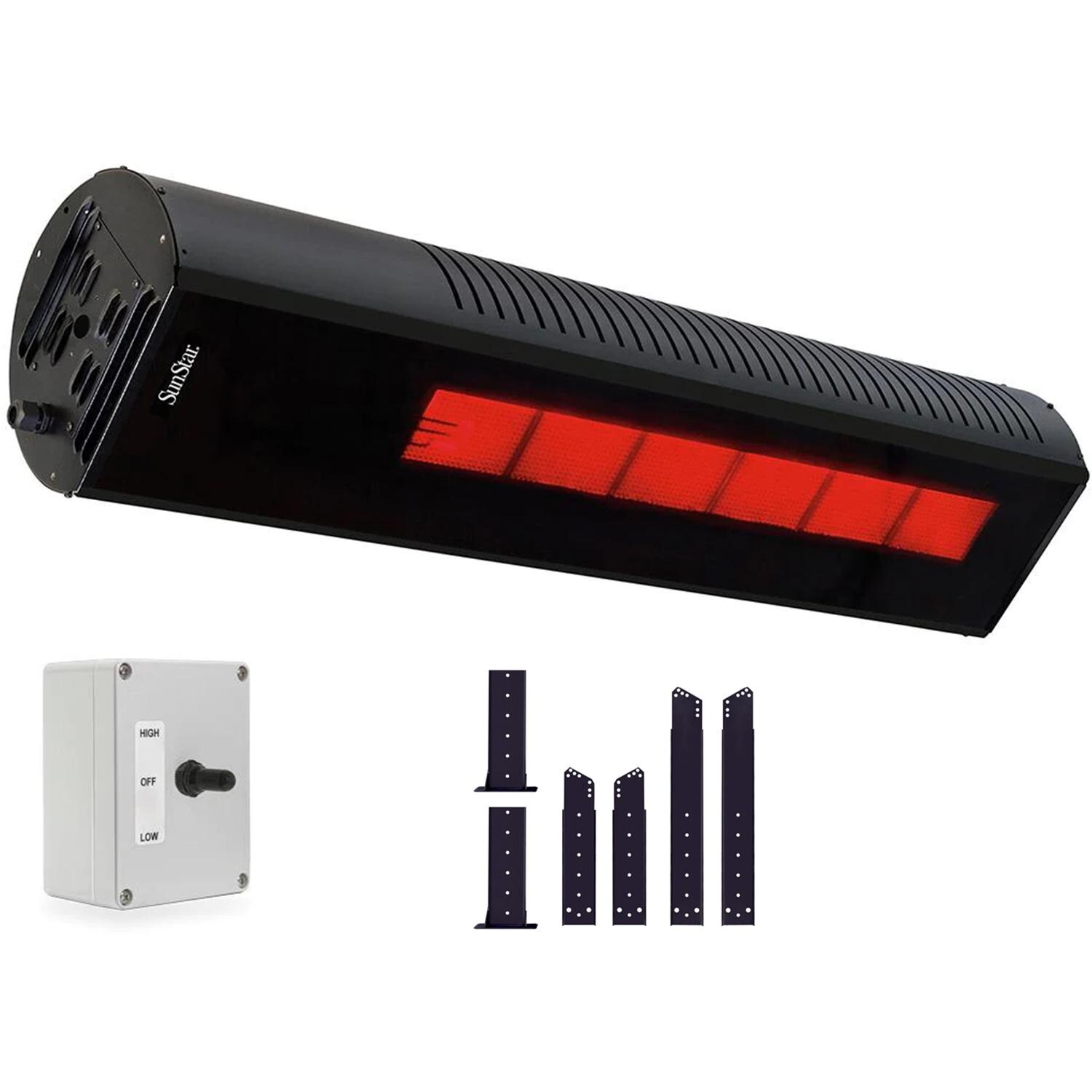 SunStar GLASS N7 SGL1560 48-Inch 35,000 BTU Natural Gas Patio Heater W/ Adjustable Mounting Kit - Components - White Background thumbnail