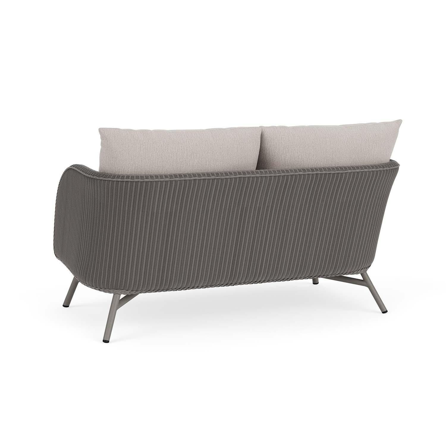 Lloyd Flanders Essence Loveseat W/Tundra Dove Fabric - Pewter Finish - Back Left thumbnail