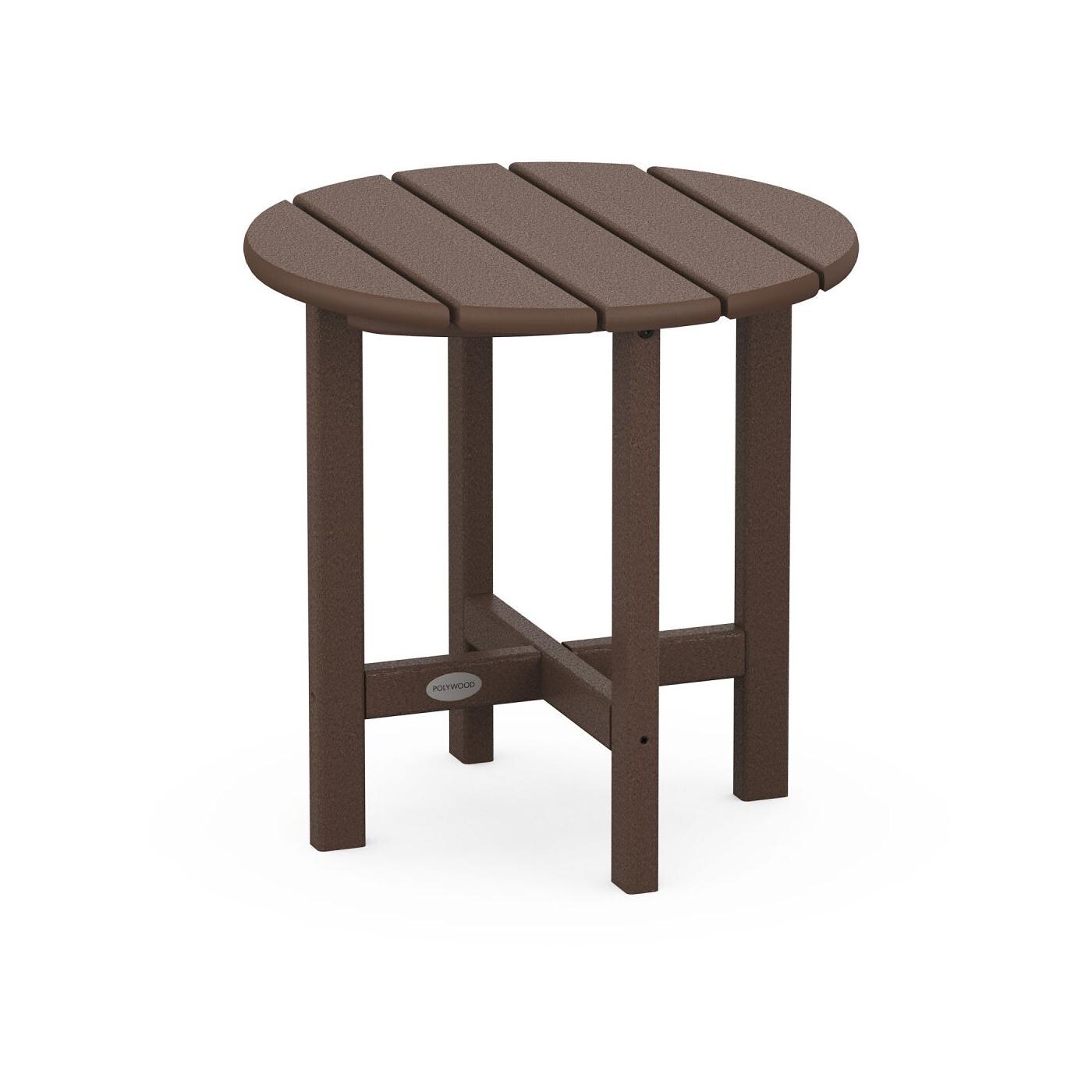 18 Inch Round Recycled Plastic End Table in Mahogany by POLYWOOD