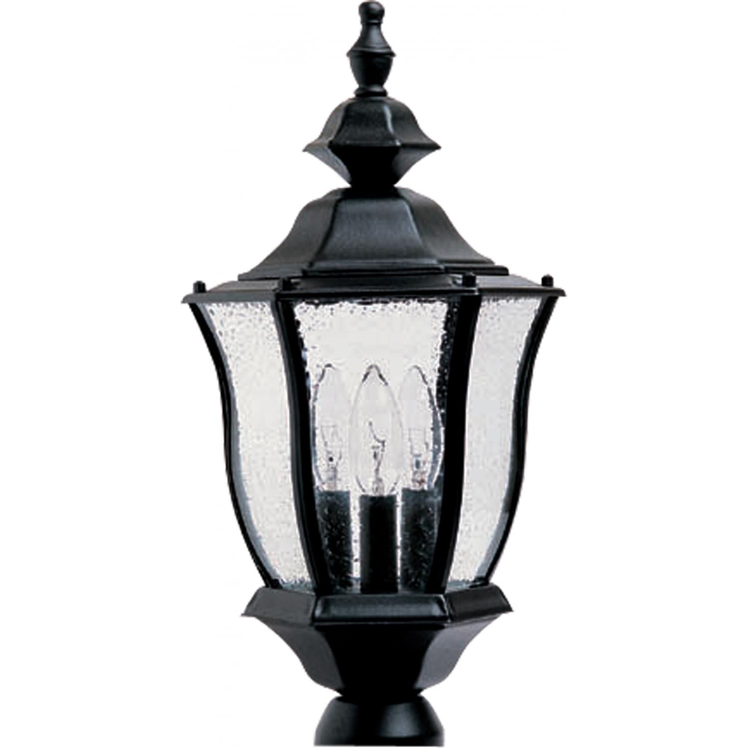 Maxim Madrona Three Light 18-Inch Outdoor Post Light - Black - 1015BK