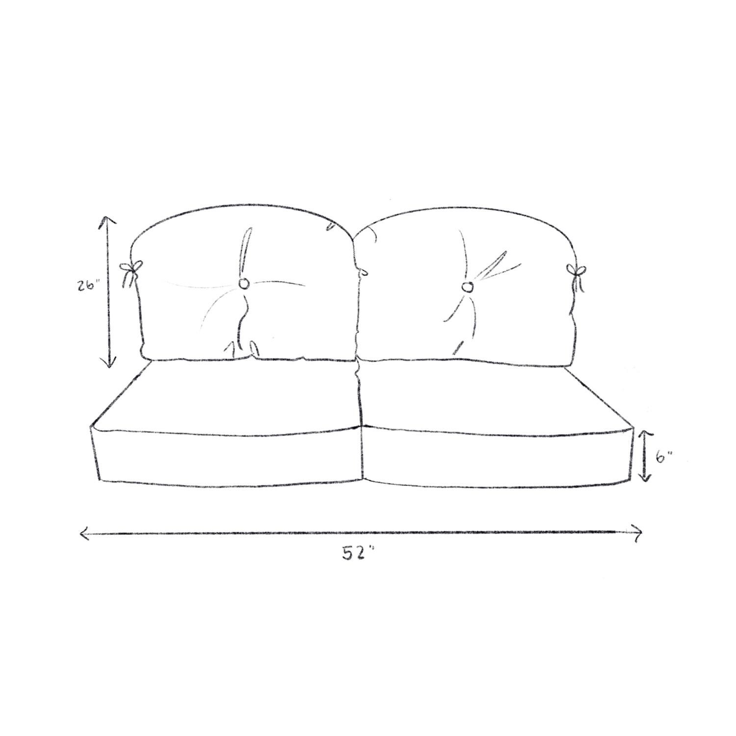 Darlee B/RC603-808 Nassau Replacement Deep Seating Cushion Set - Loveseat Cushion Dimensions thumbnail