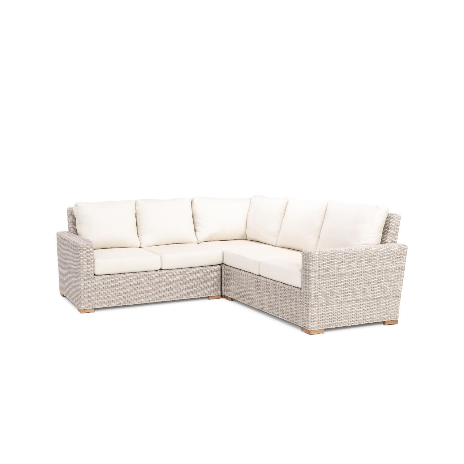Teak + Table Oyster Bay 7 X 7 Ft Sectional in Natural - Front - White Background thumbnail