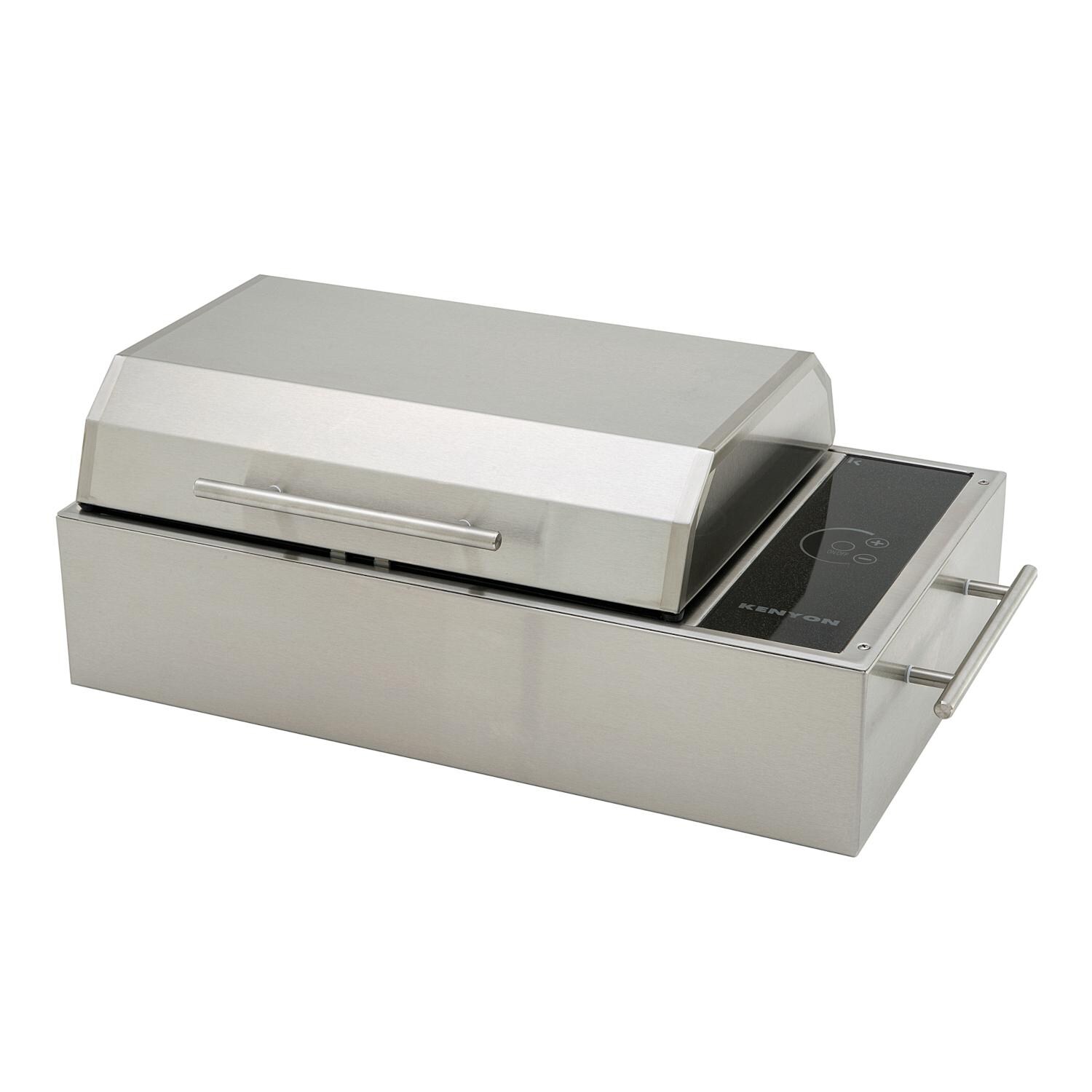 Kenyon B70090 120V All Seasons Frontier Portable 1300 Watt Electric Grill - Angled thumbnail