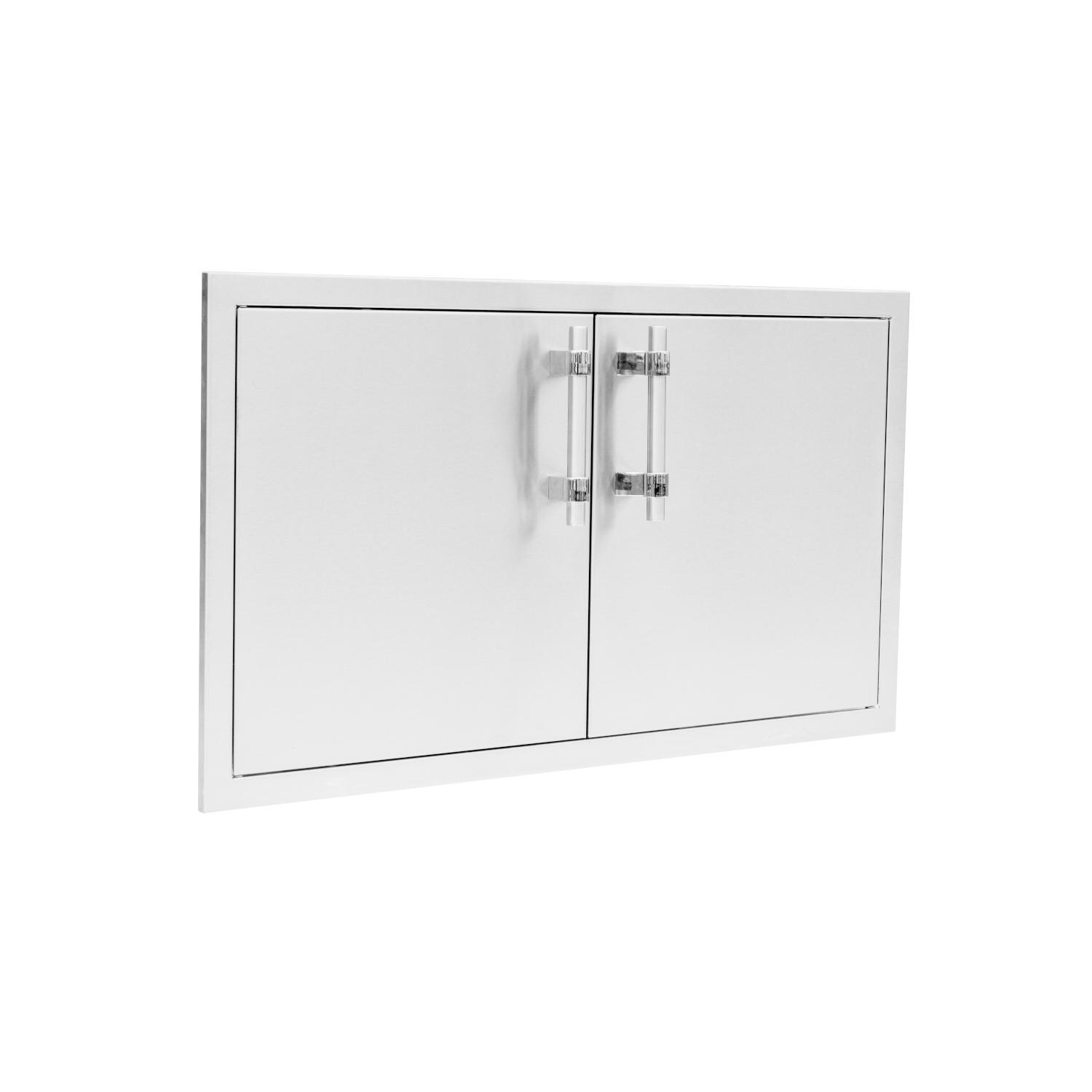 American Made Grills SSDD-36AMG 36-Inch Double Access Door w/ Encore & Muscle Handles - Angled View thumbnail