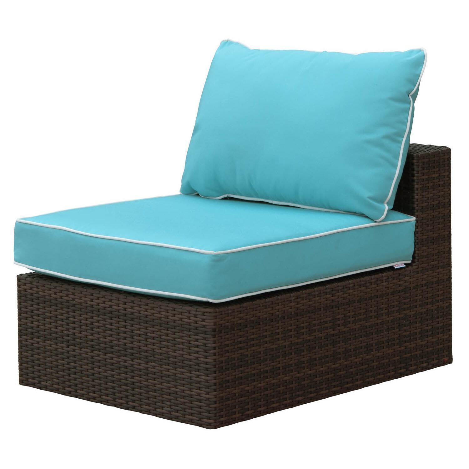 Gentilly 5 Piece Wicker Patio Fire Pit Sectional Set - Armless Club Chair thumbnail