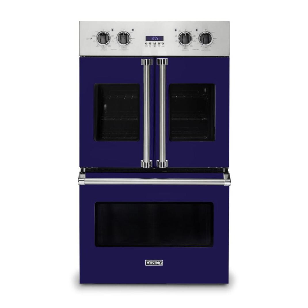 Viking Professional 7 Series 30-Inch Built-In French Door Convection Double Electric Oven - Cobalt Blue - VDOF7301CB