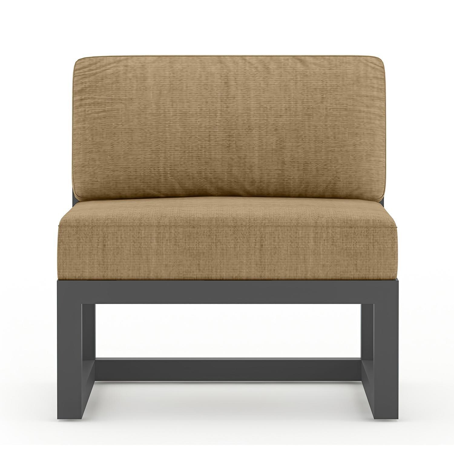 Misty Cove 8 Piece Sectional Set in Slate w/Coffee Table & Heather Beige Cushions by Lakeview - Middle Club Chair - White Background thumbnail