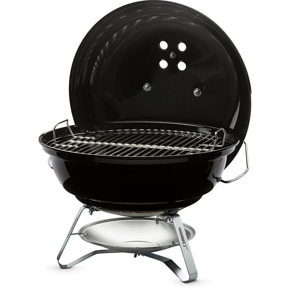 Weber 1211001 Jumbo Joe 18-Inch Portable Charcoal Grill - Front View With Lid Open - White Background thumbnail