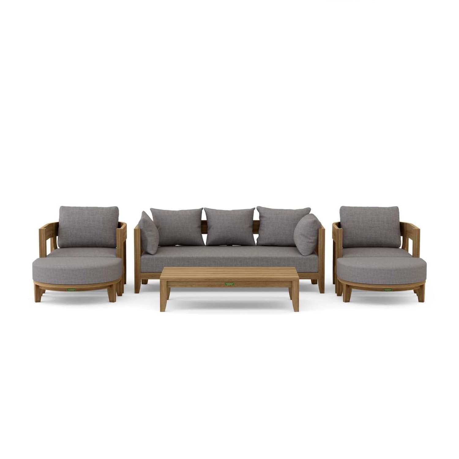 Avondale 6 Pc Teak Seating Set in Cast Slate by Lakeview Outdoor Designs - White Background thumbnail