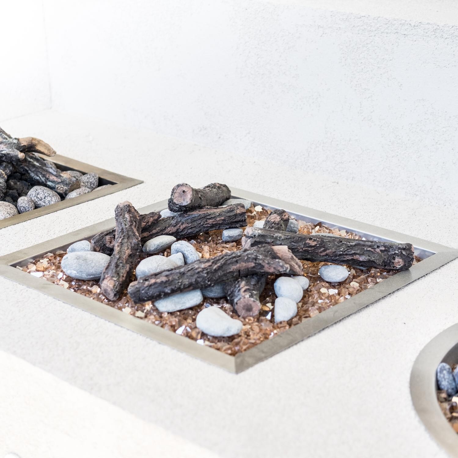 BBQGuys Signature Series Square Drop-In Pan W/ Ring Burner - Shown W/ Fire Pit Media Decor (Sold Separately) thumbnail